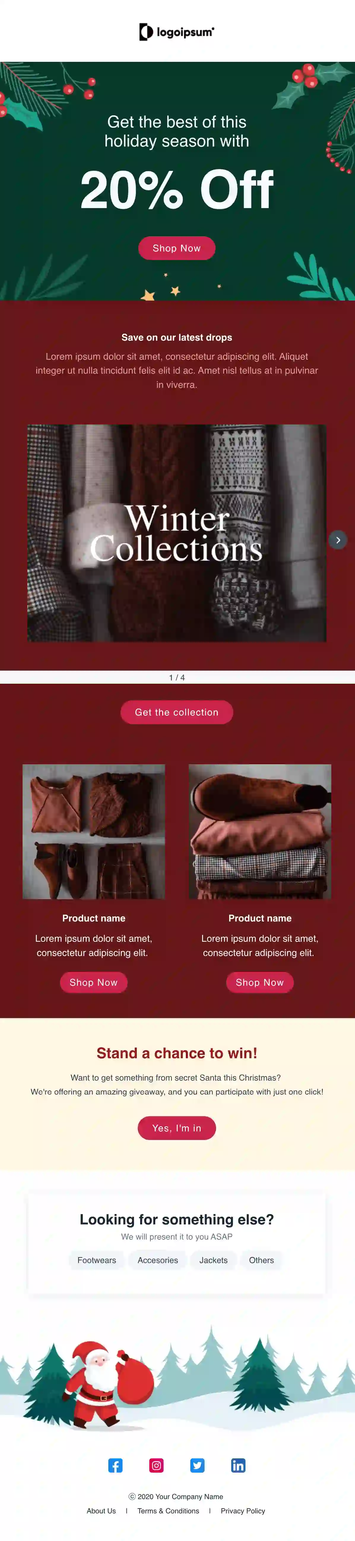 Free Promotional Christmas Mailer Email Template