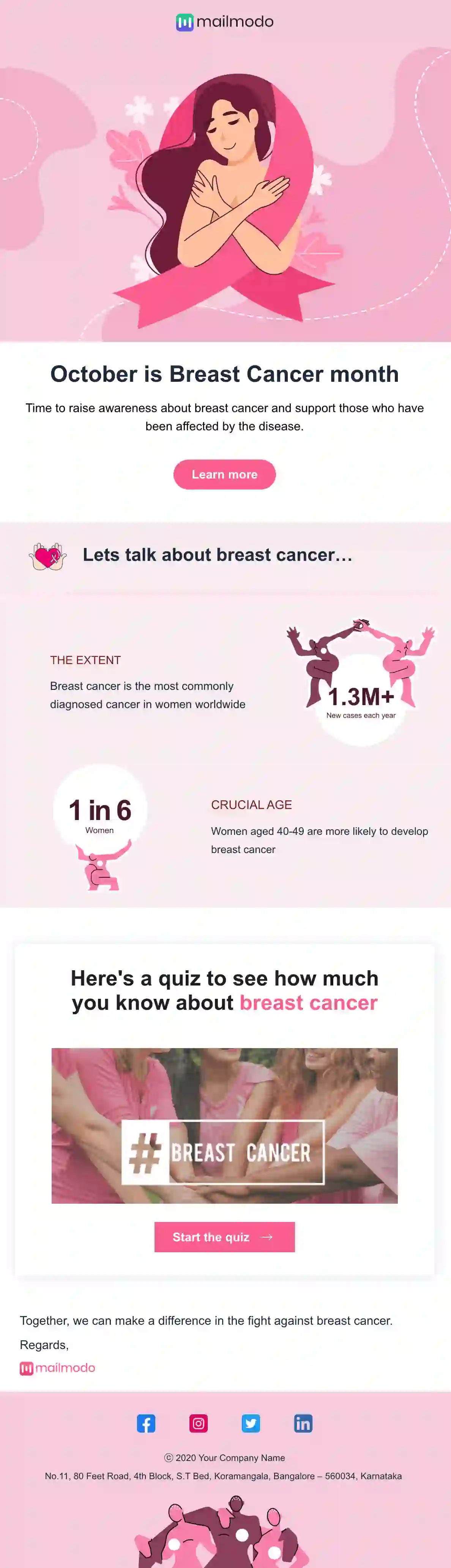 Free Breast Cancer Awareness Email Template