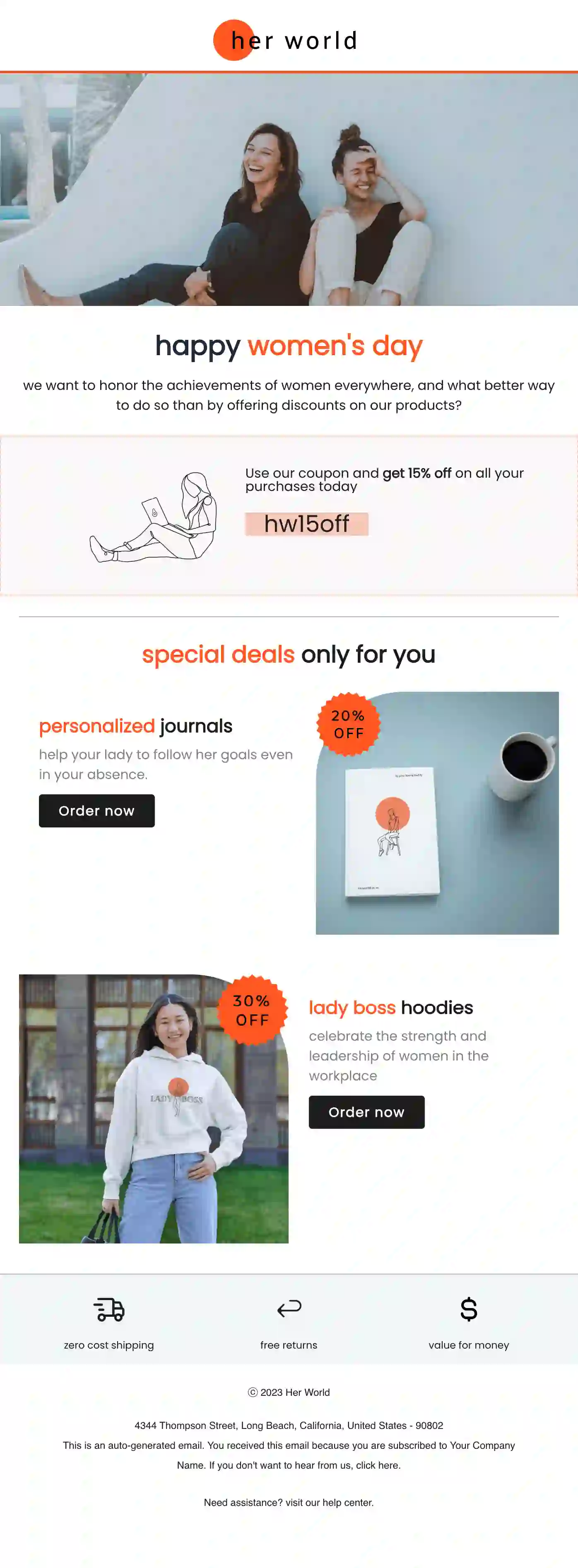 Free International Women's Day Email Template