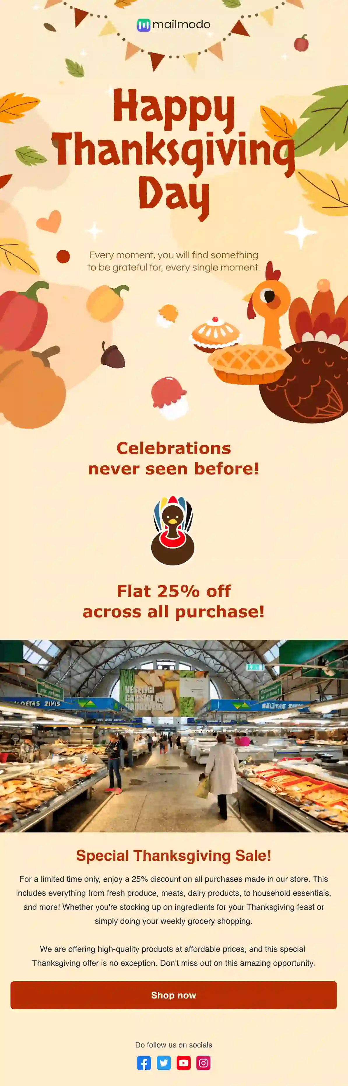 Free Thanksgiving Sale Email Template