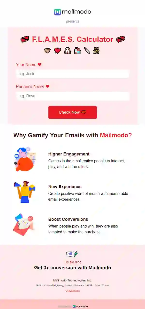Flames Game Email Template