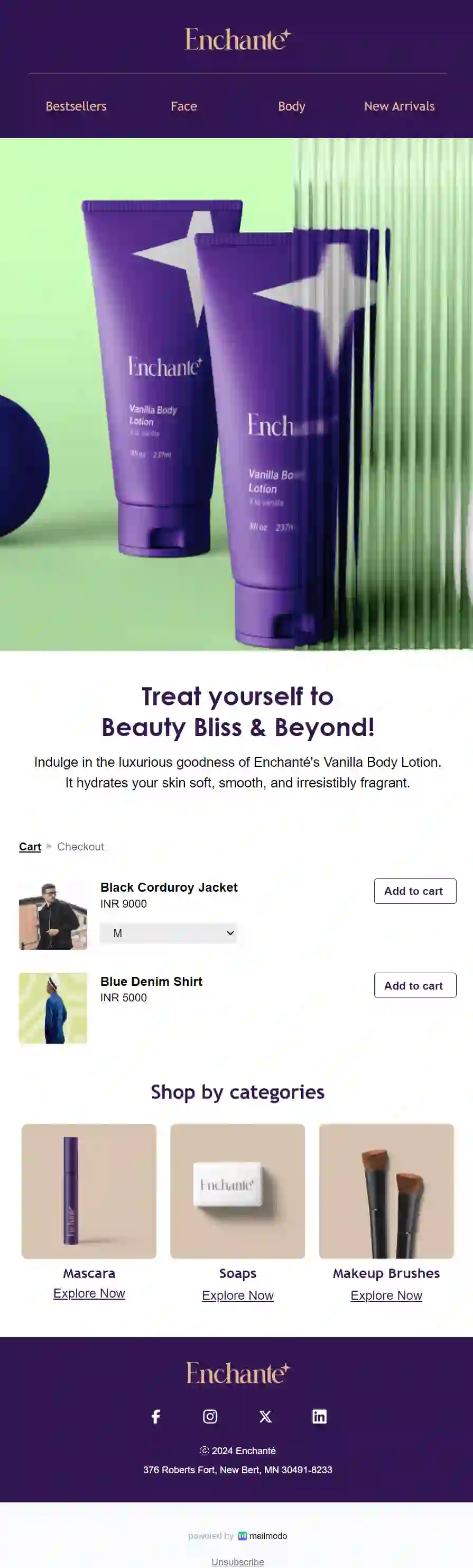 Free Beauty Product Recommendation Email Template