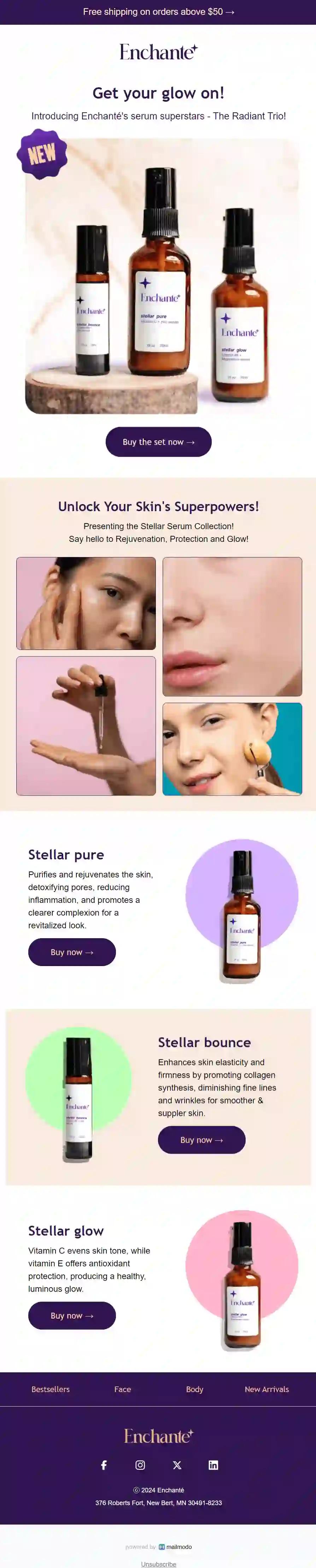 New Arrivals Email Template for Beauty & Healthcare