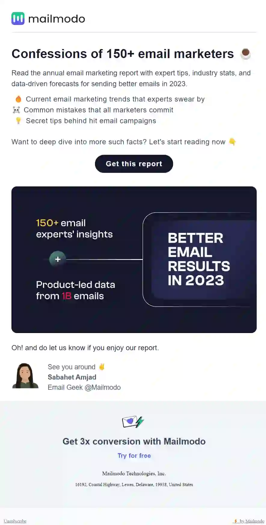 Free Lead Magnet Email Template
