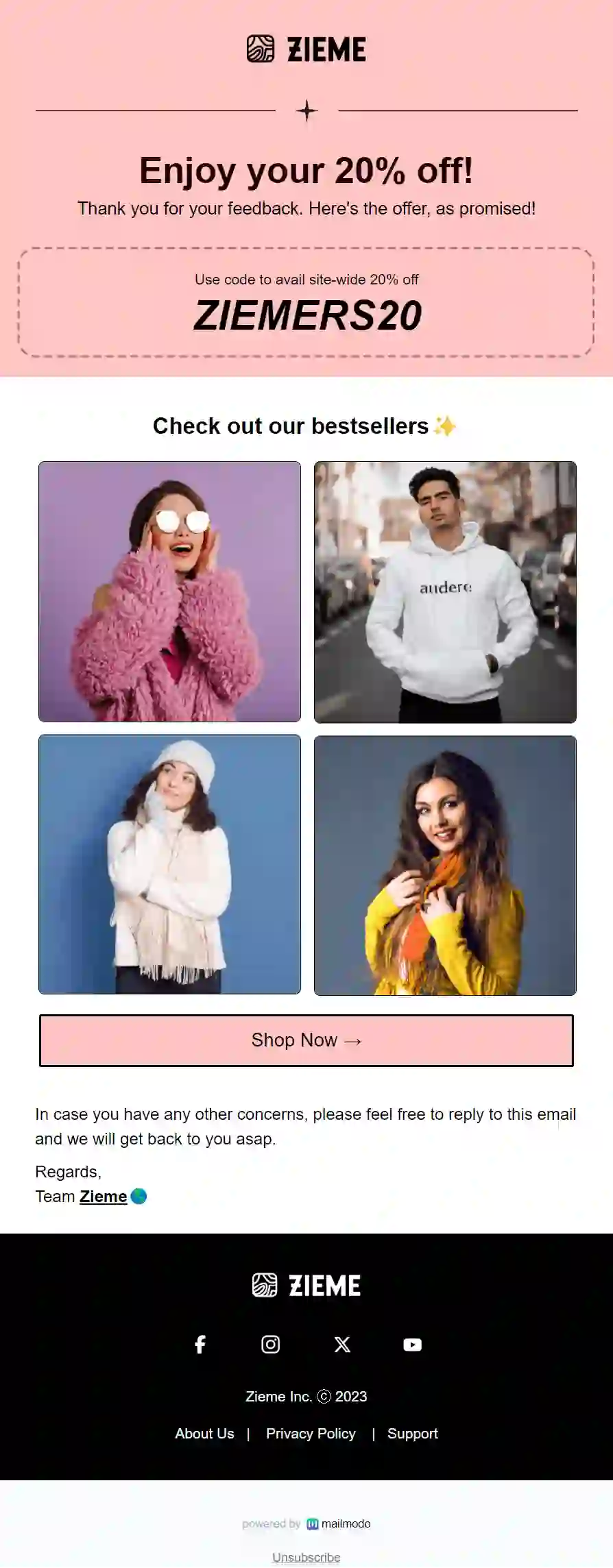 Shopify Post Purchase Email Template