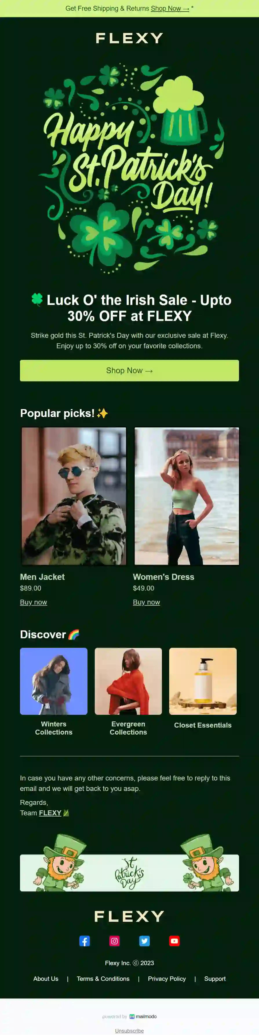 St Patrick's Day Email Template