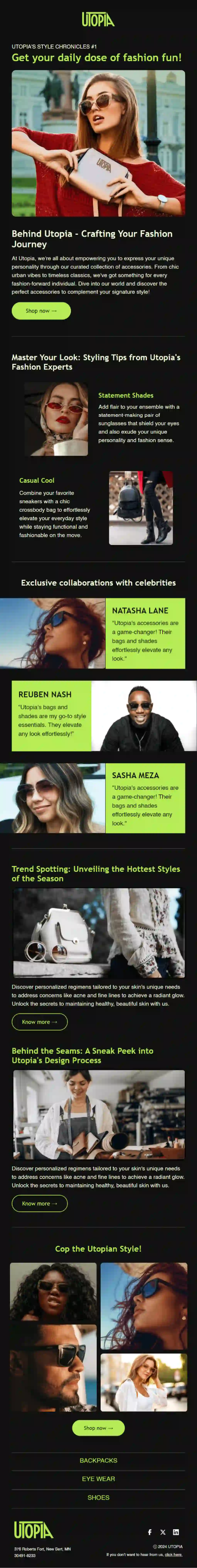 Free Newsletter Email Template for Fashion Store