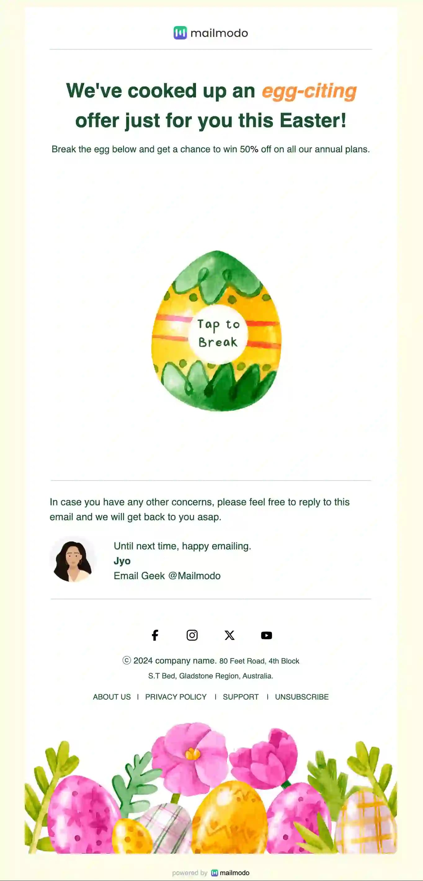 Free Easter Day Email Template
