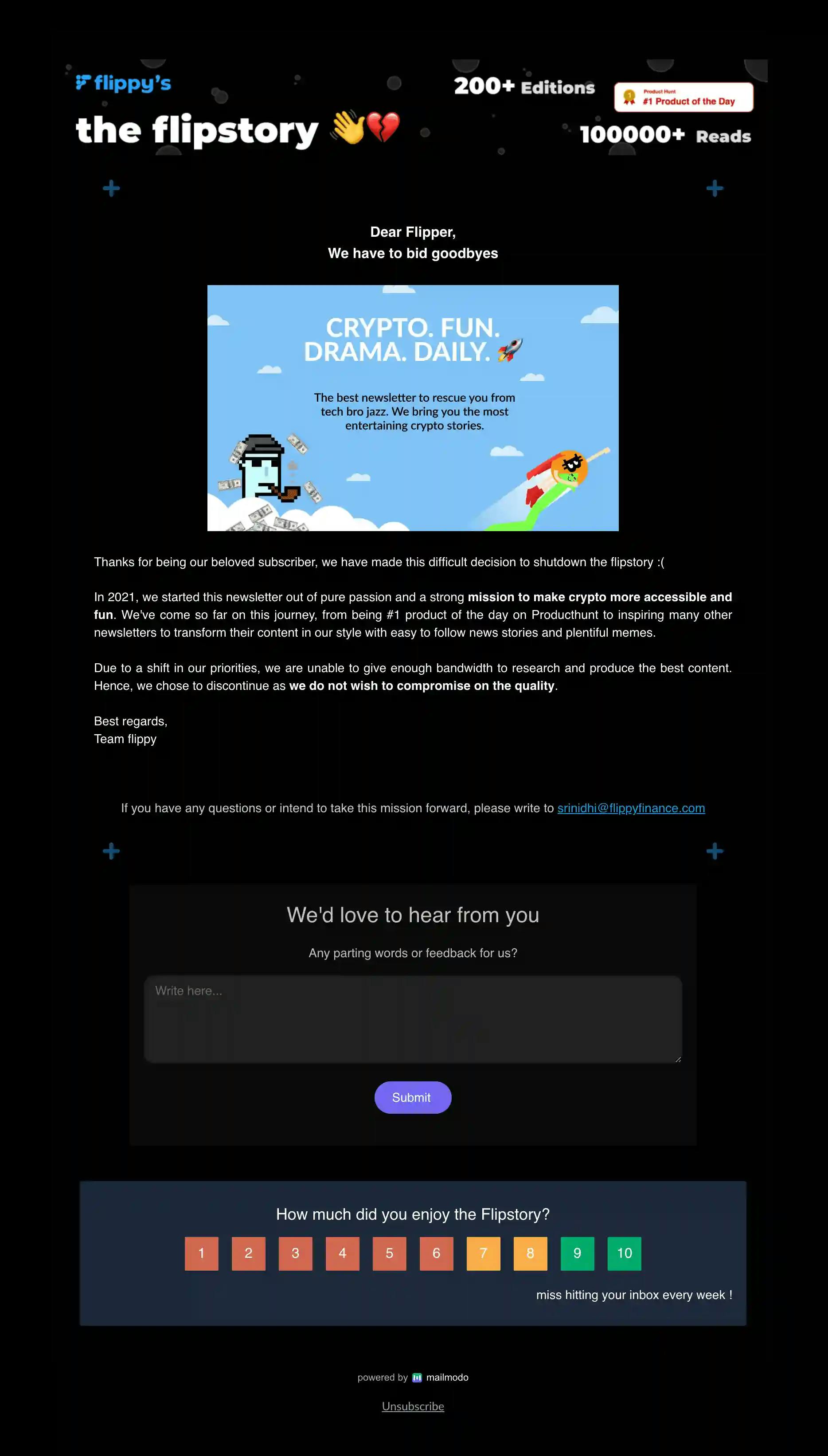 Free Goodbye Email Template