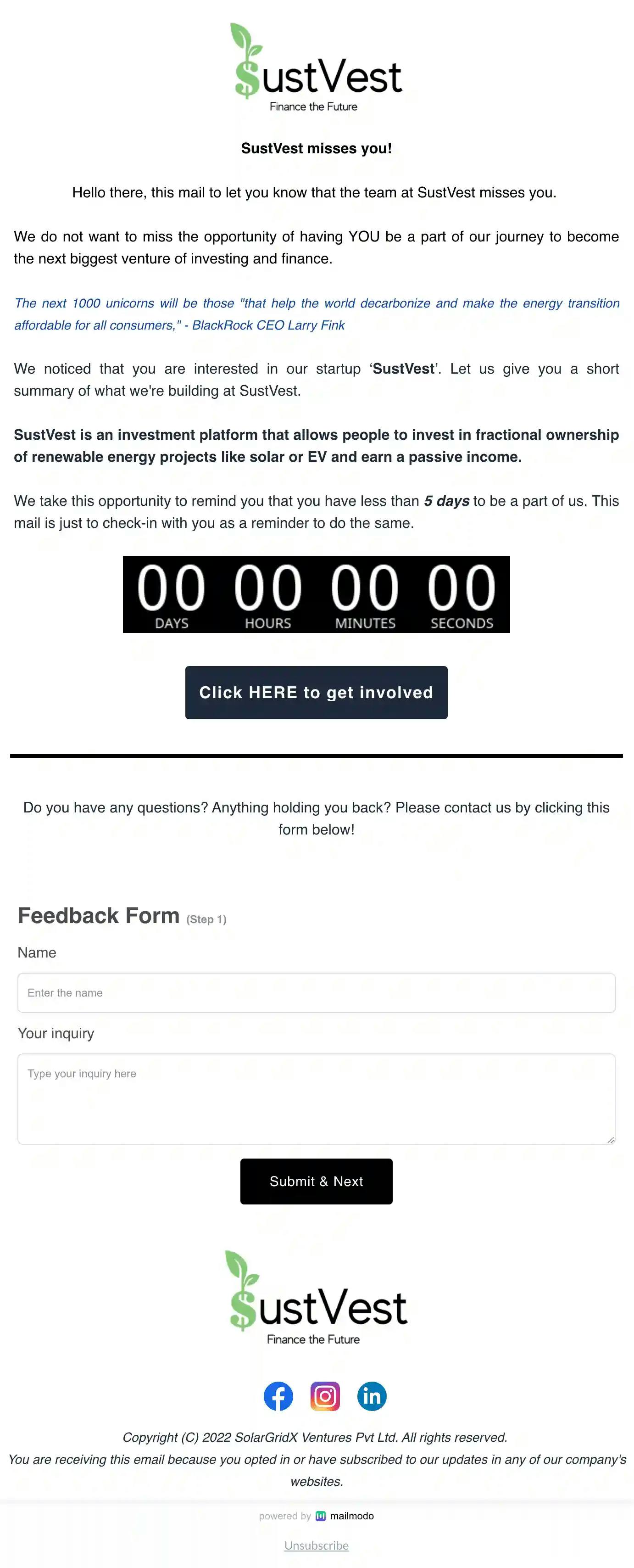 Free Customer Retention Email Template