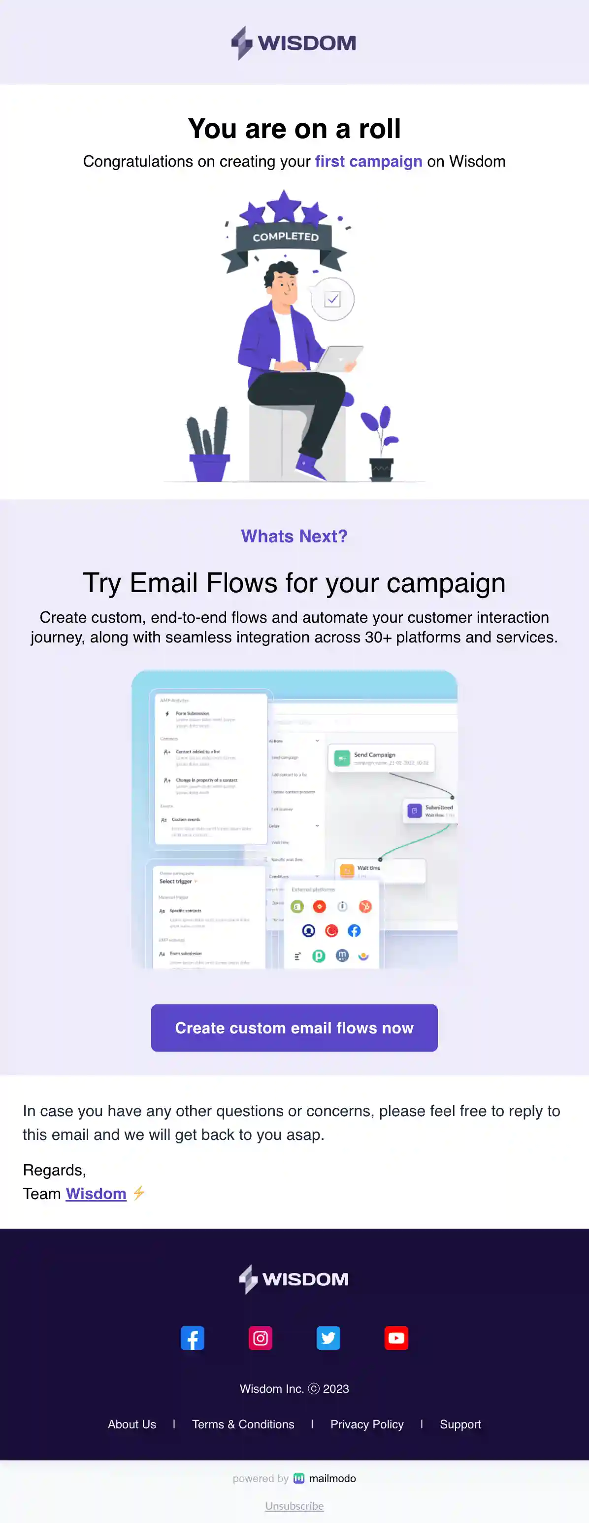 Free Milestone Email Template