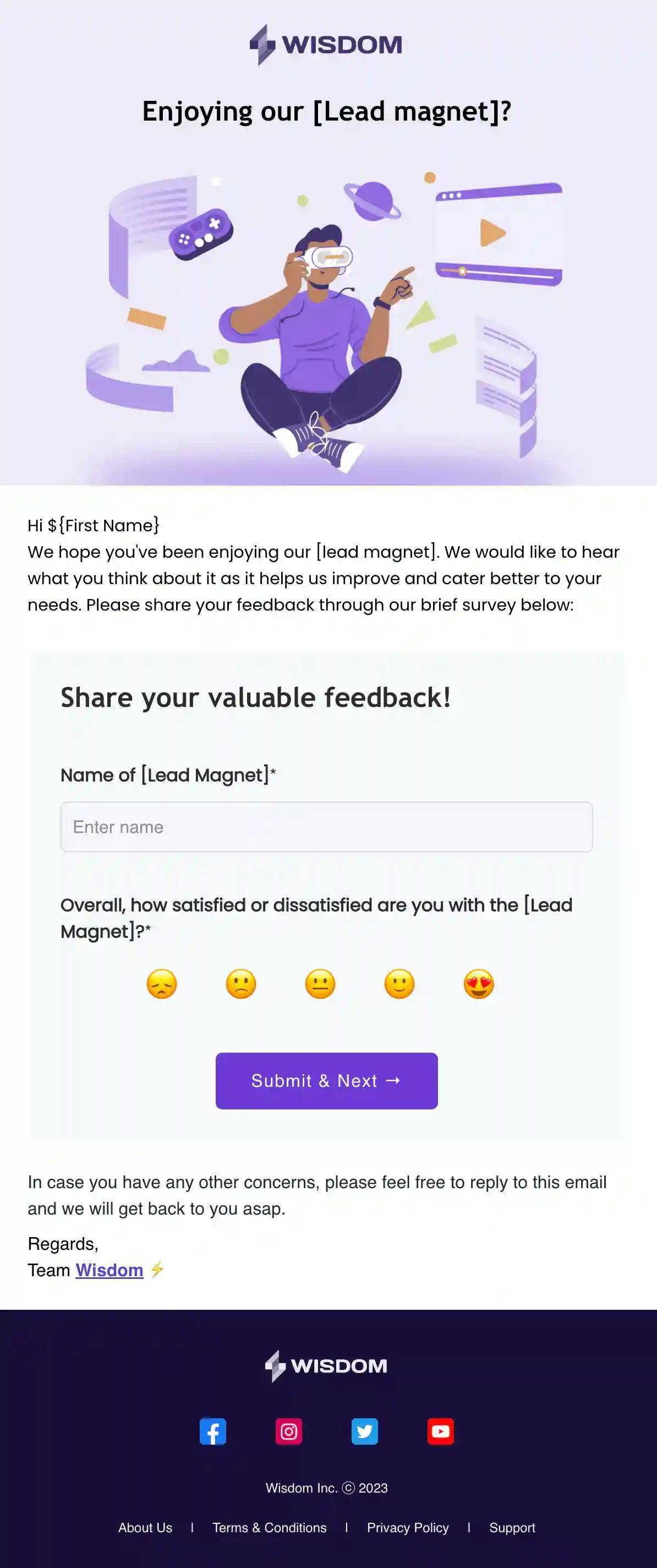 Lead Magnet Feedback Email Template