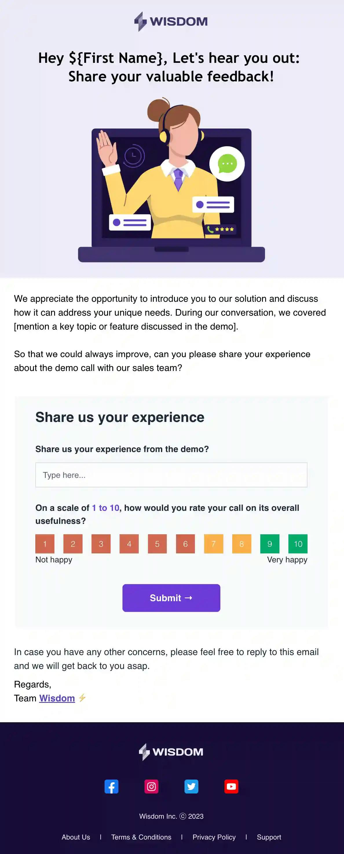 Post Demo Email Template