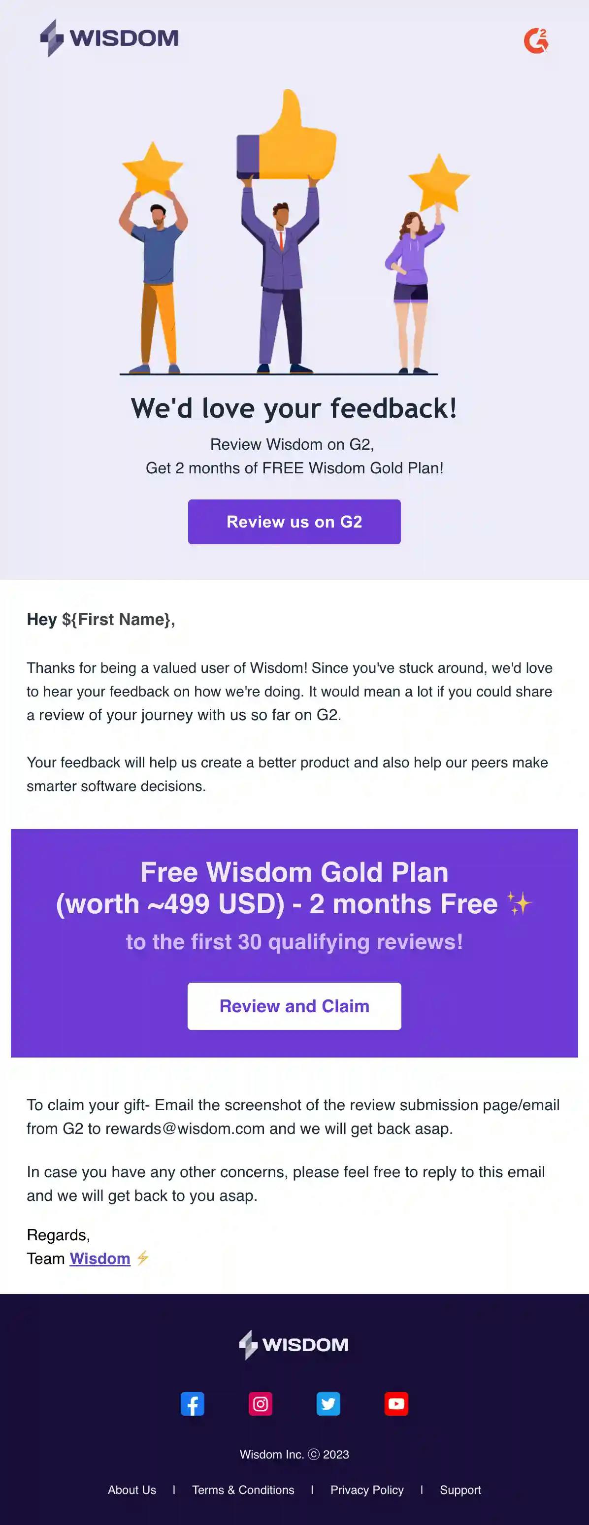 Freemium Feedback Email Template