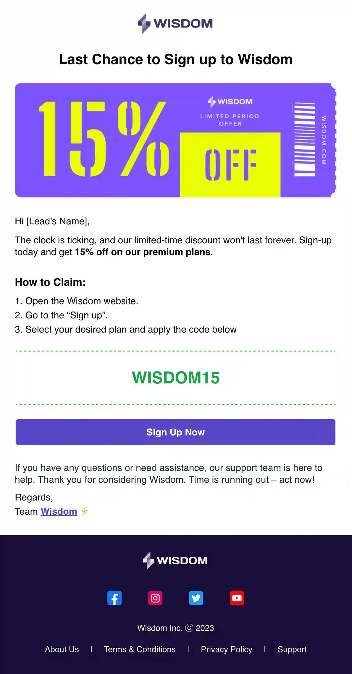 Limited Time Offer Email Template