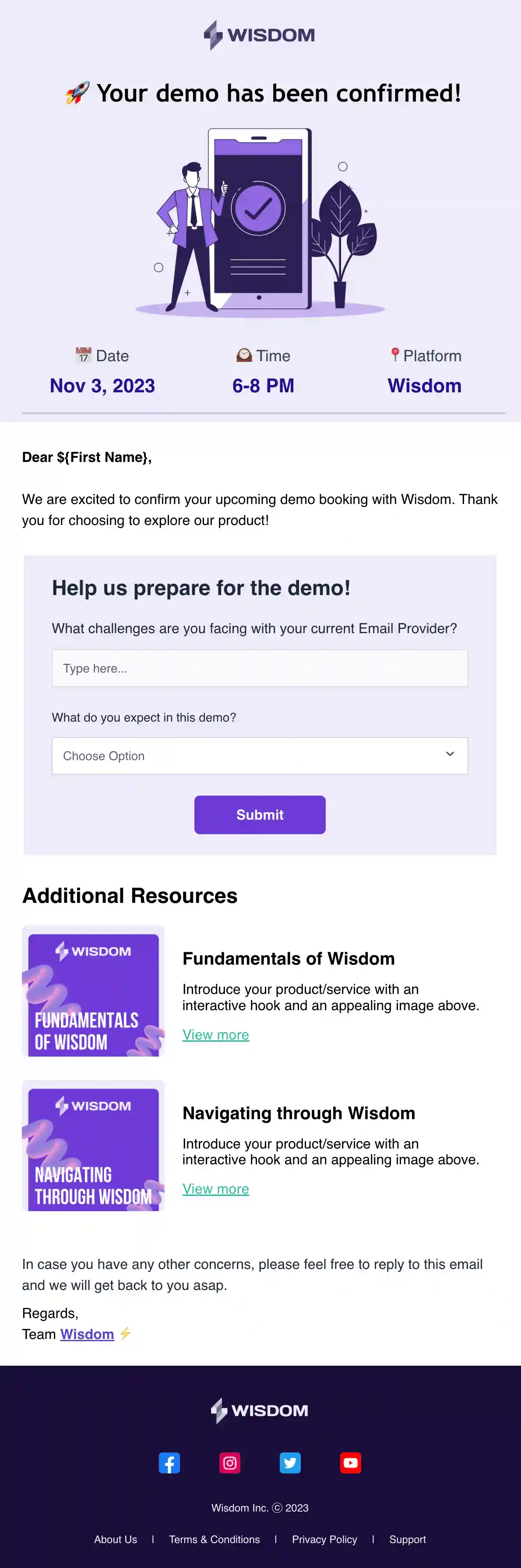 Booking Confirmation Email Template