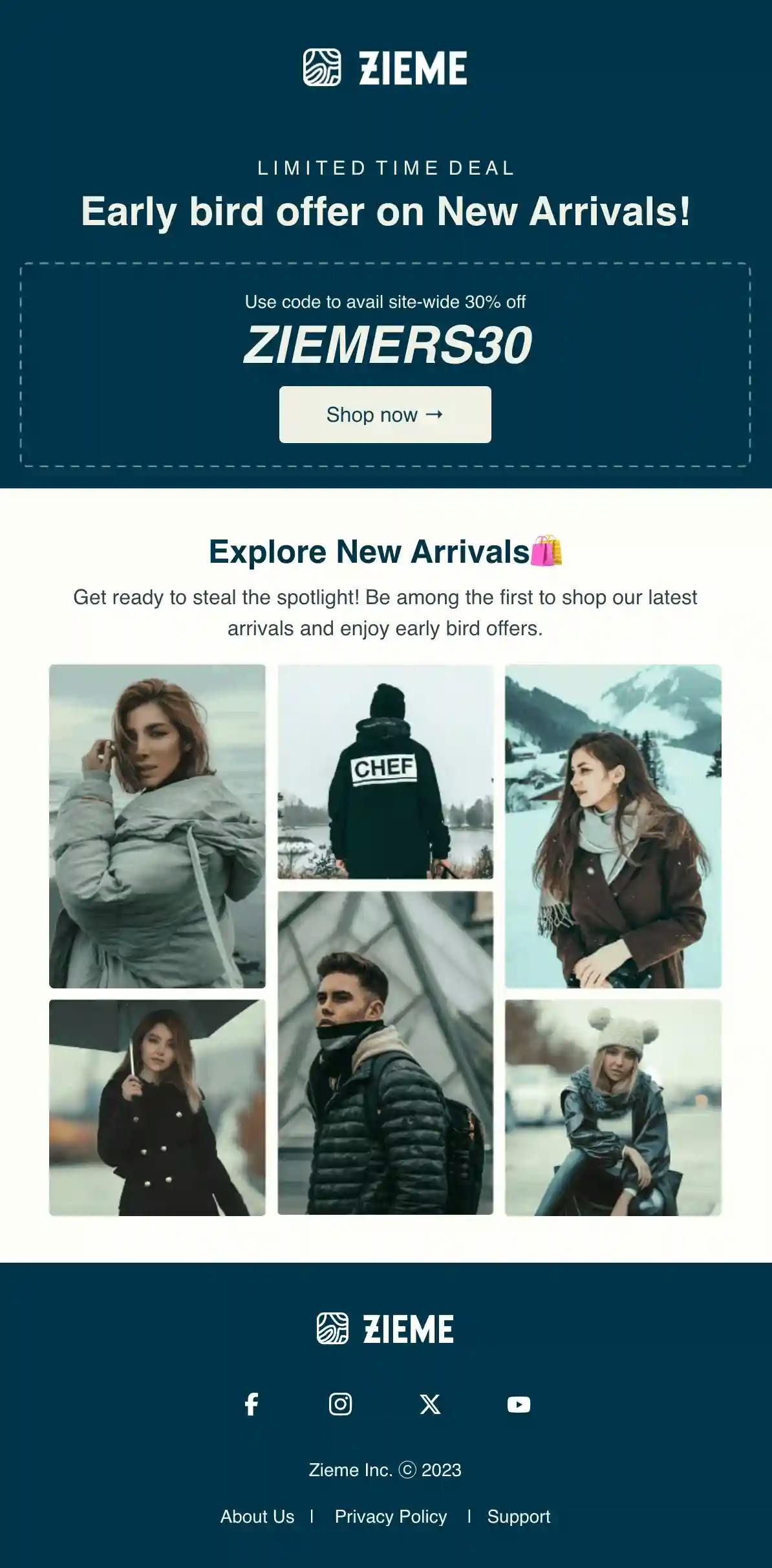 New Arrivals Offer Email Template