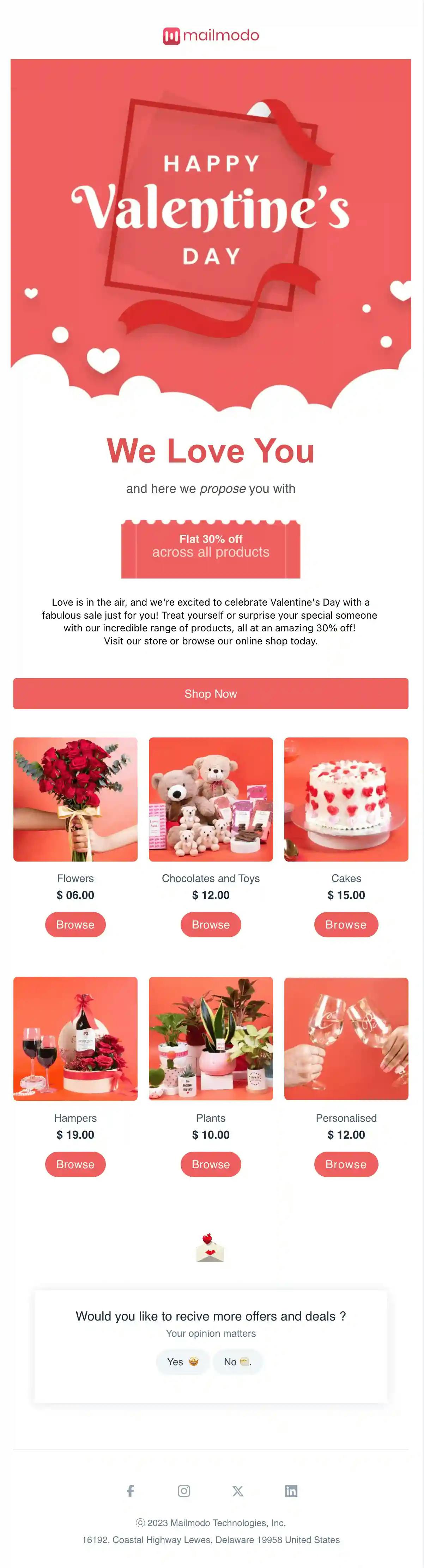 Valentines Day Sale Email Template