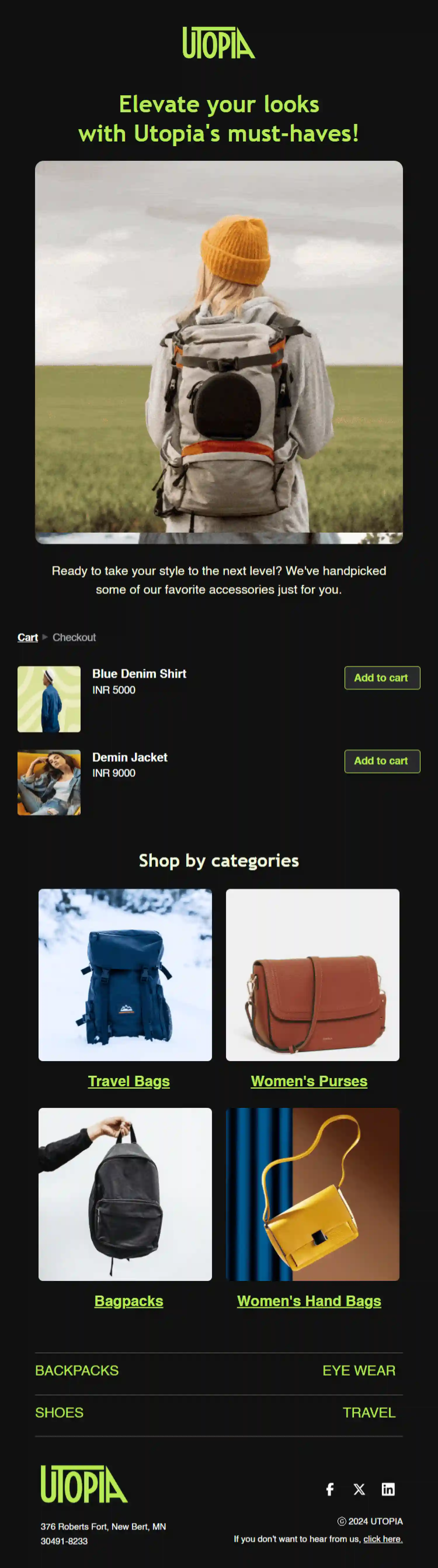 Free Product Recommendation Email Template for Fashion Store