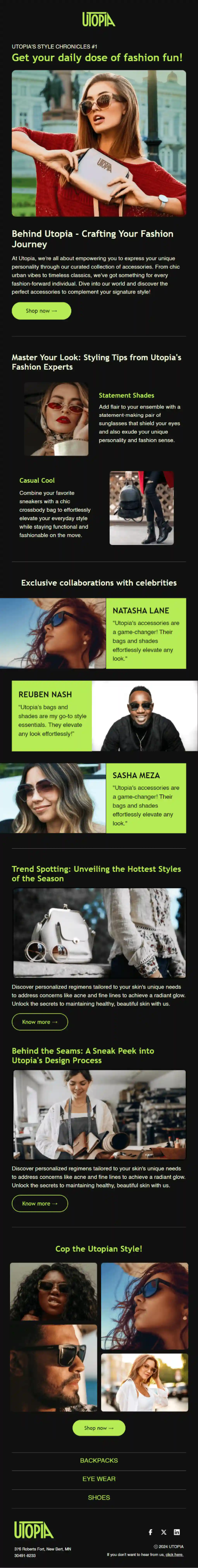 Free Newsletter Email Template for Fashion Store