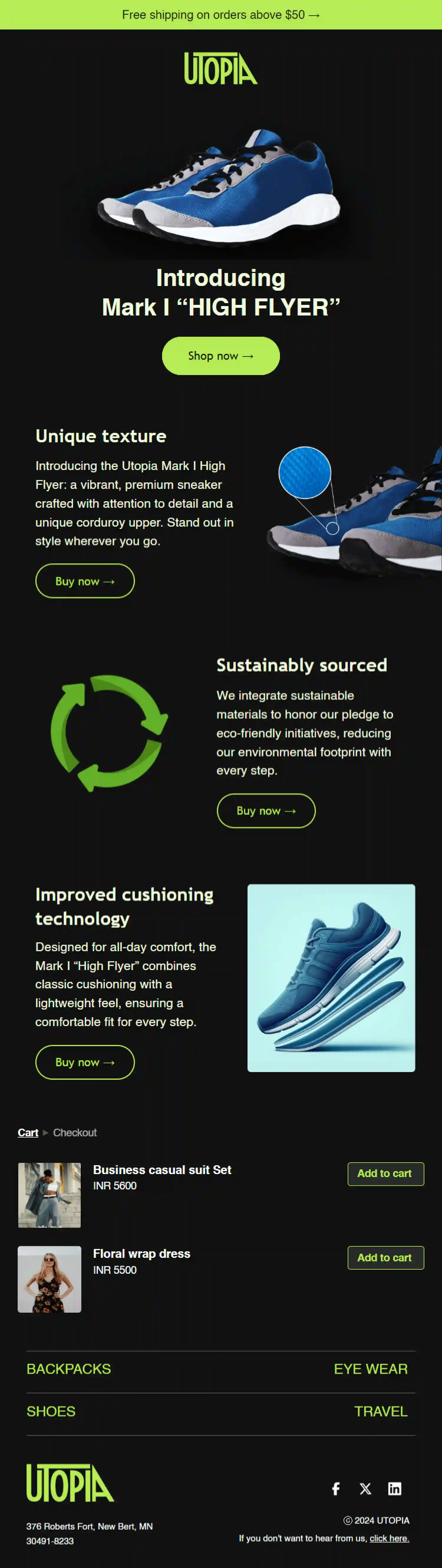 New Arrival Email Template for Fashion Store