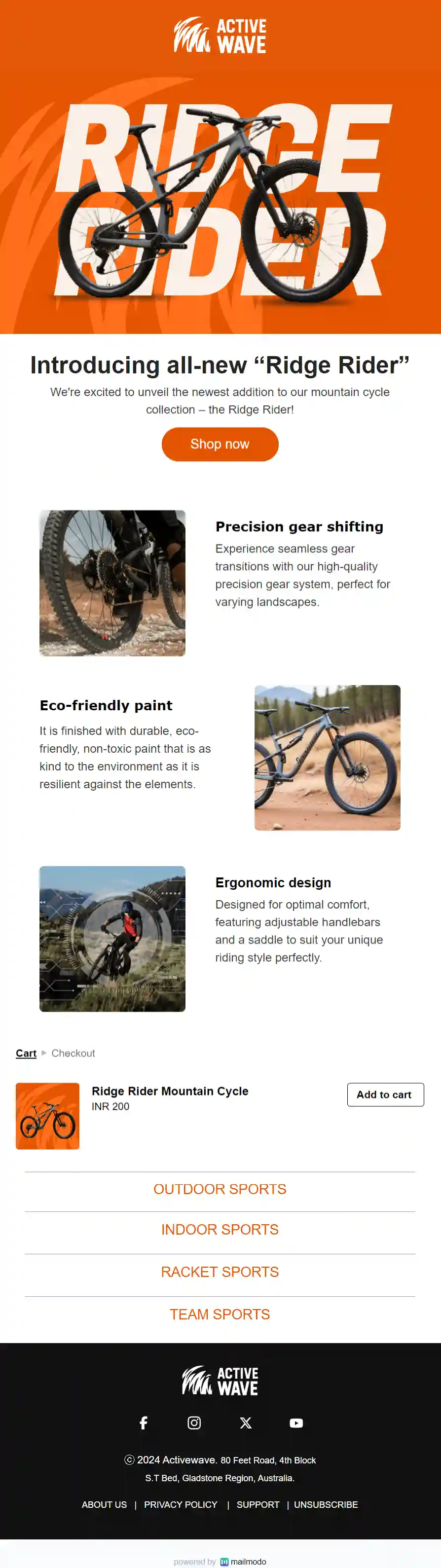 Free New Launch Email Template for Sports Brand