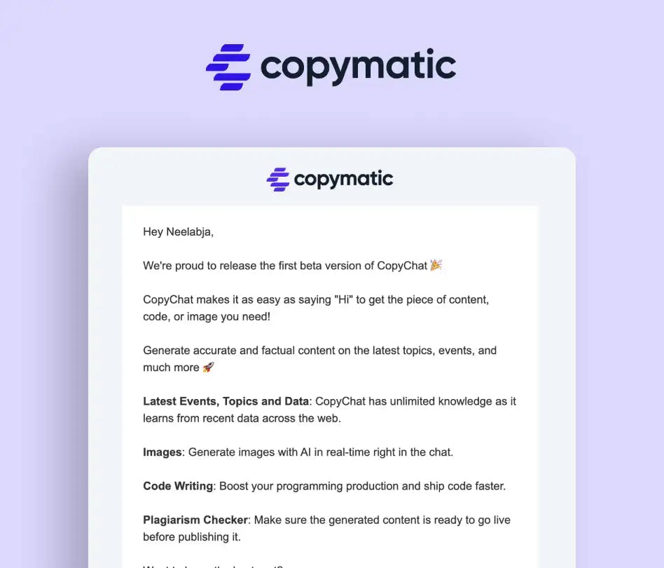 Copymatic's Email Design System