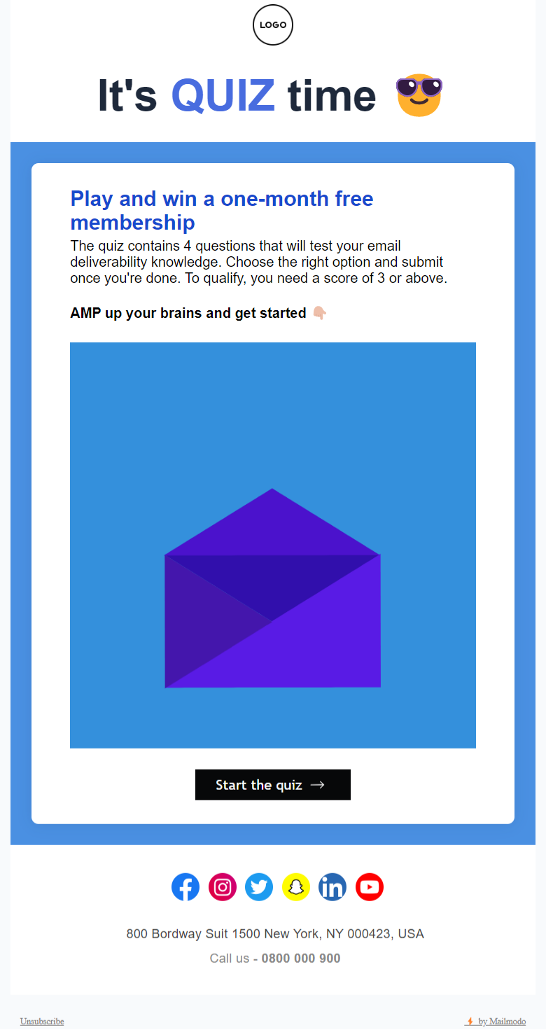 Email Deliverability Quiz Template