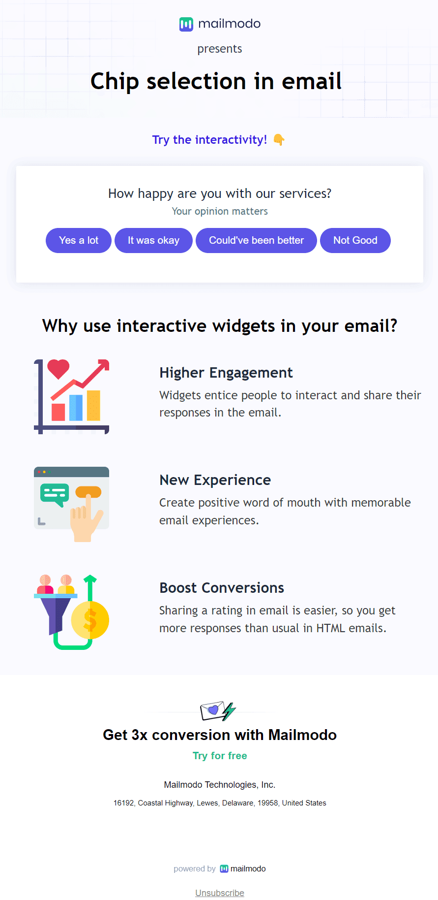 Free Chip Selection Email Template