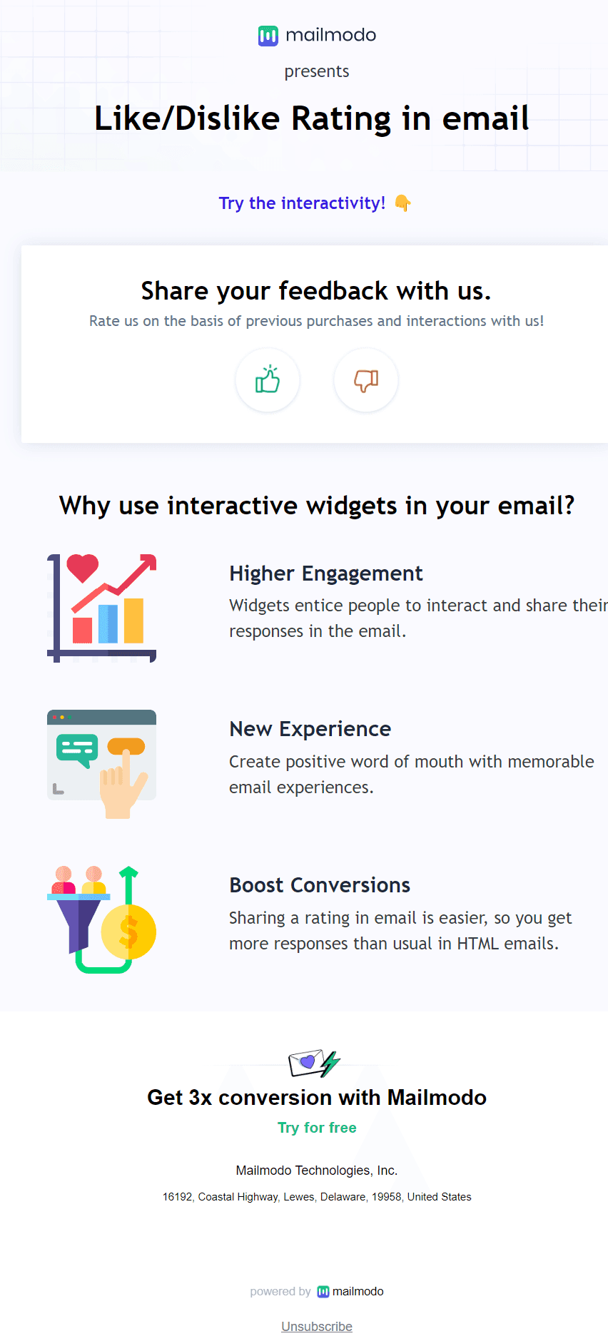 Free Like/dislike Rating Email Template
