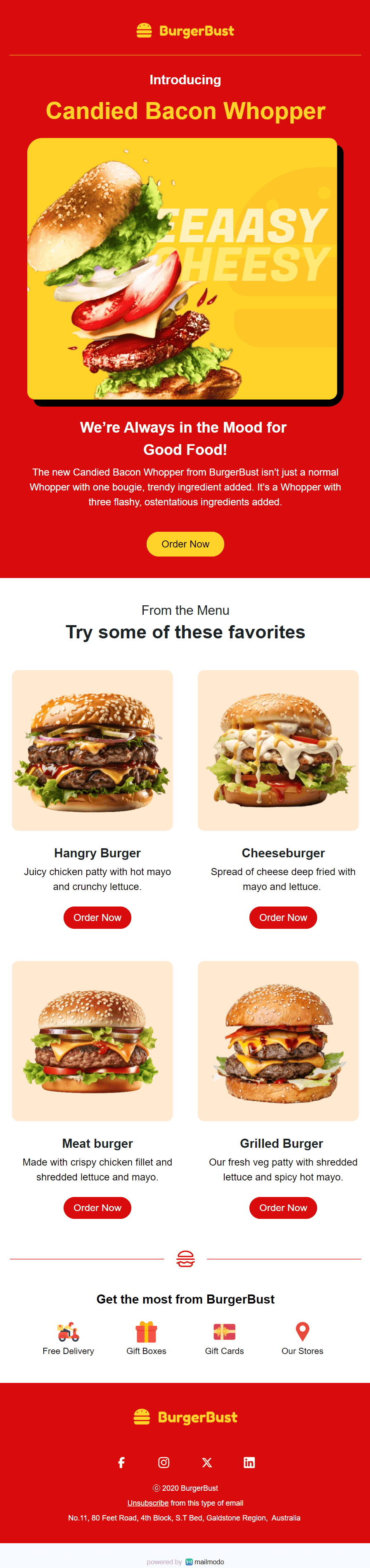 Free Food New Arrival Email Template