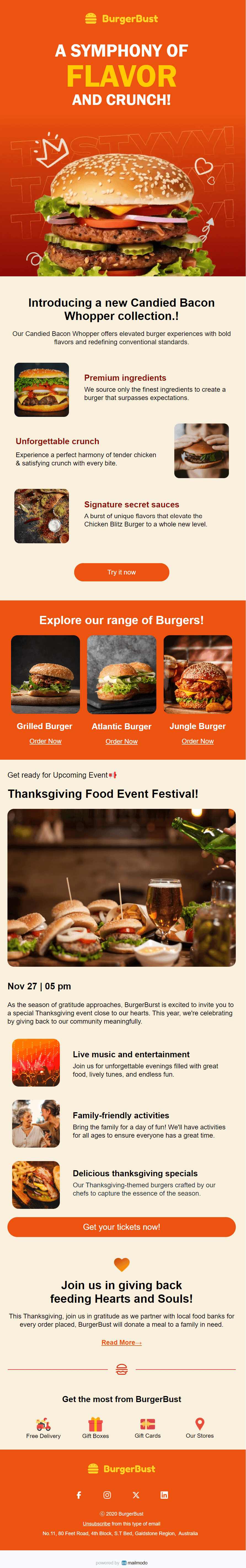 Free Restaurant Email Newsletter