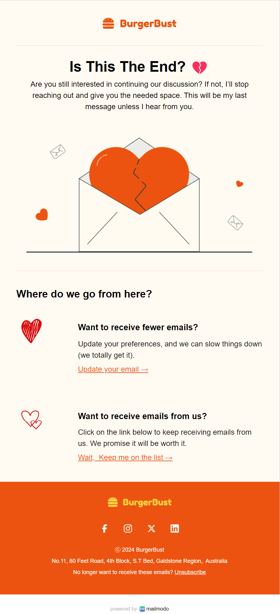 Free Breakup Email Template