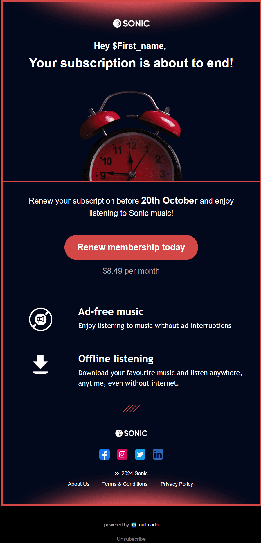 Free Renewal Email Template