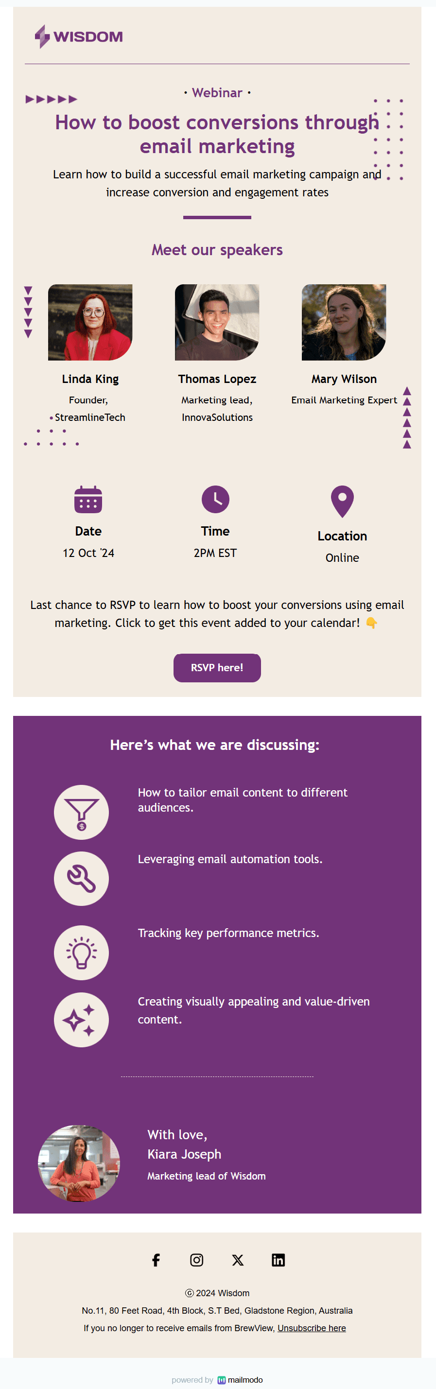 Free Event Invitation Email Template