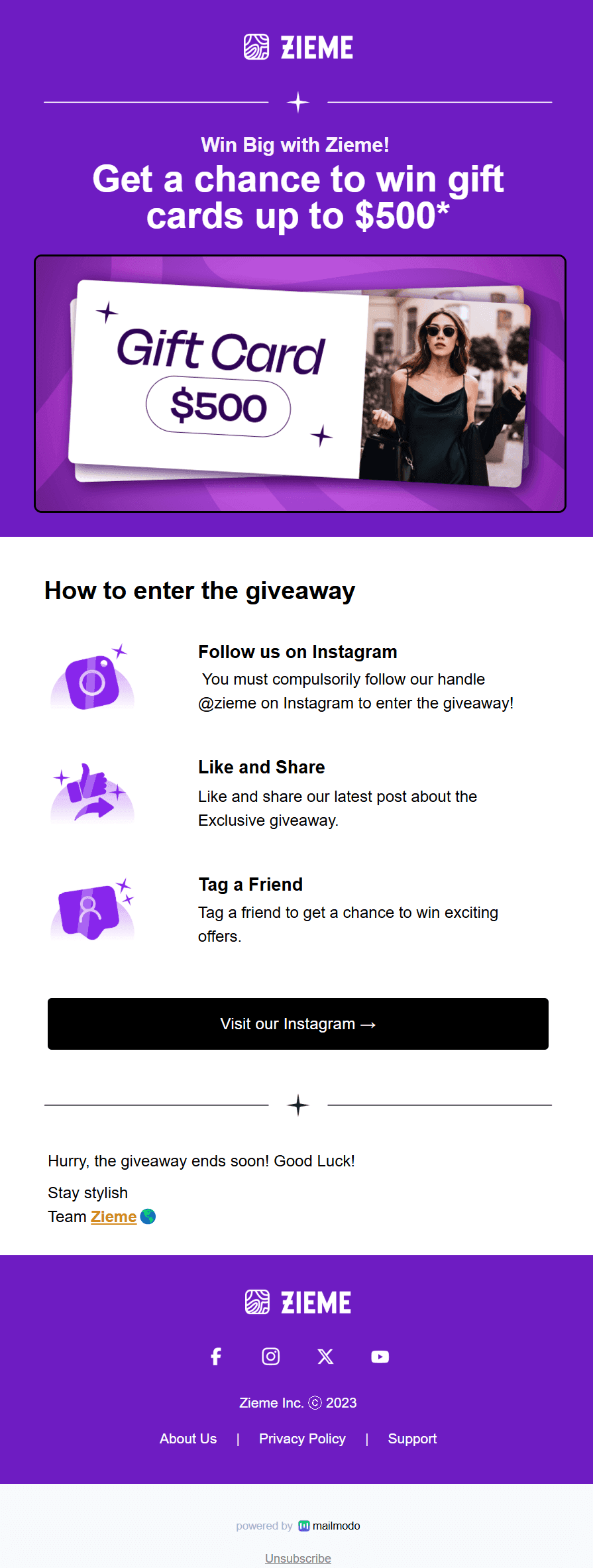 Free Giveaway Email Template to Steal