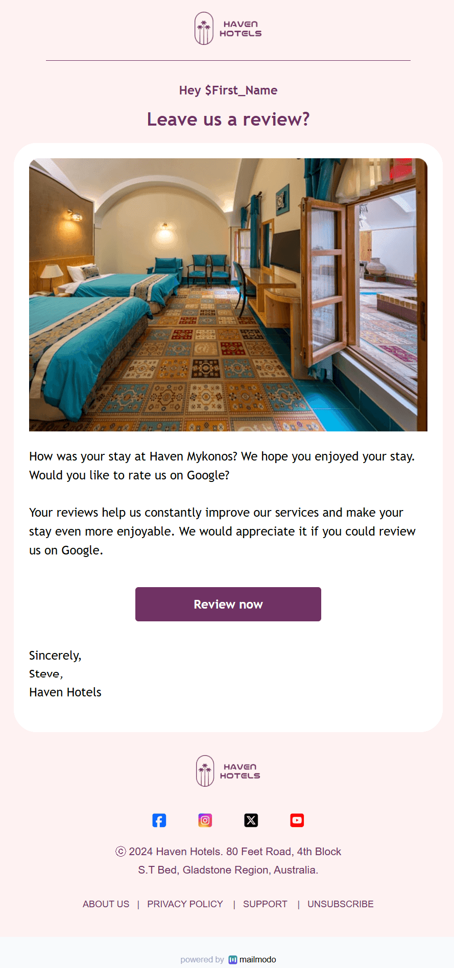 Free Google Review Email Template