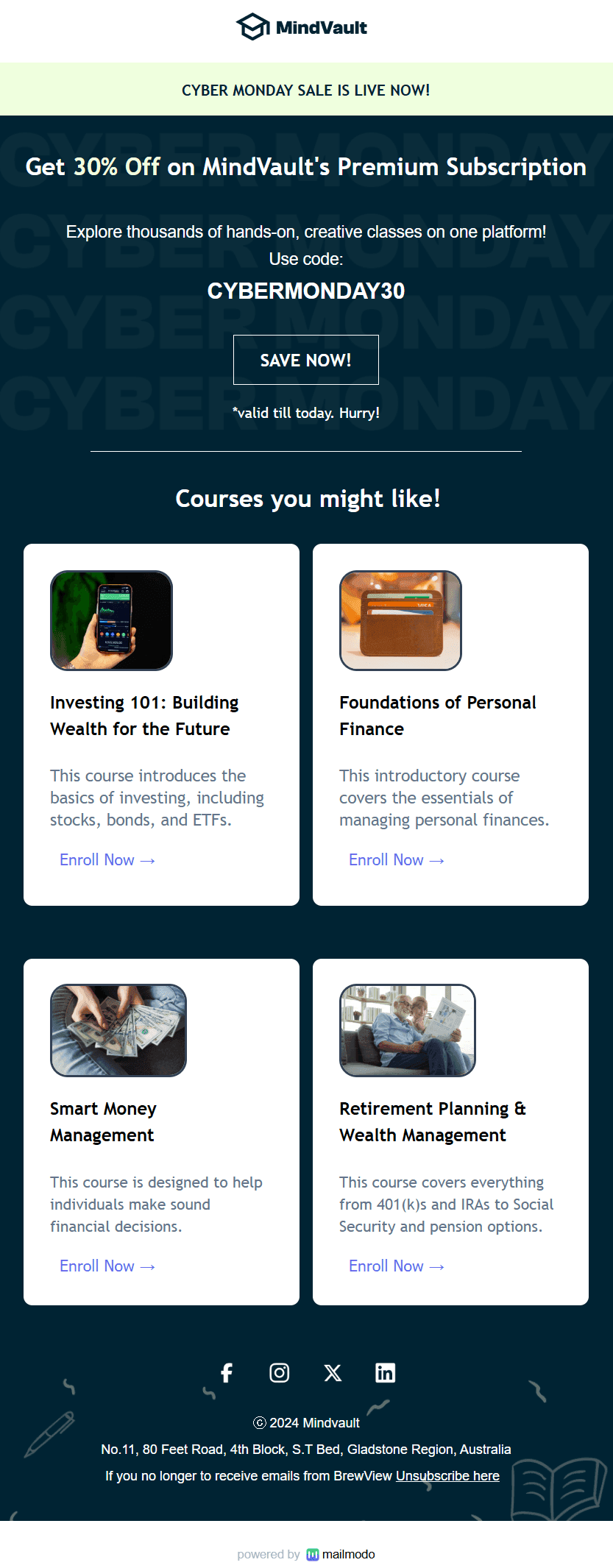 Free Cyber Monday Email Template