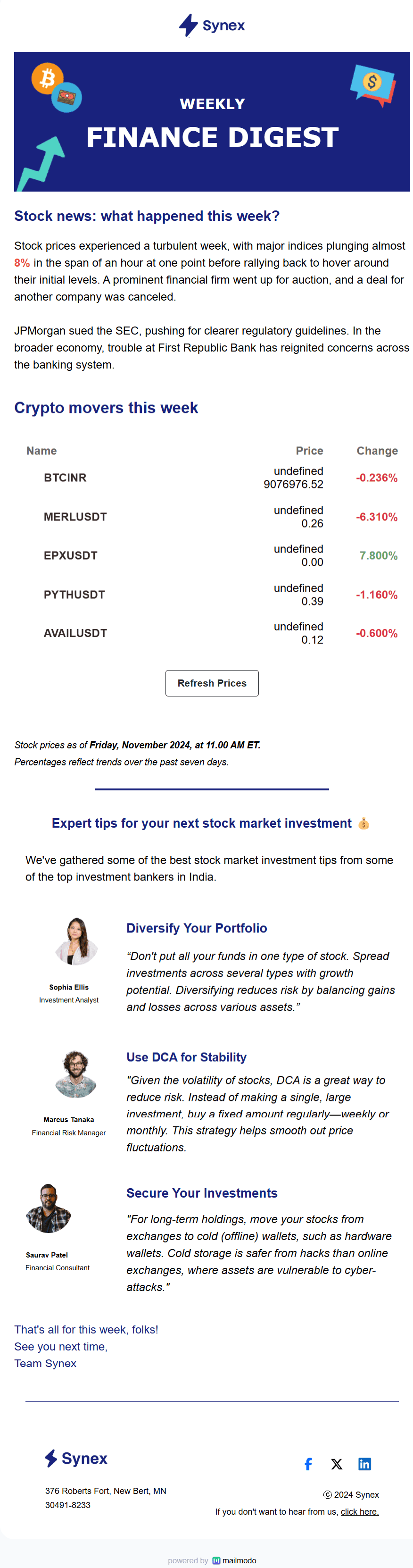 Free Finance Newsletter Template