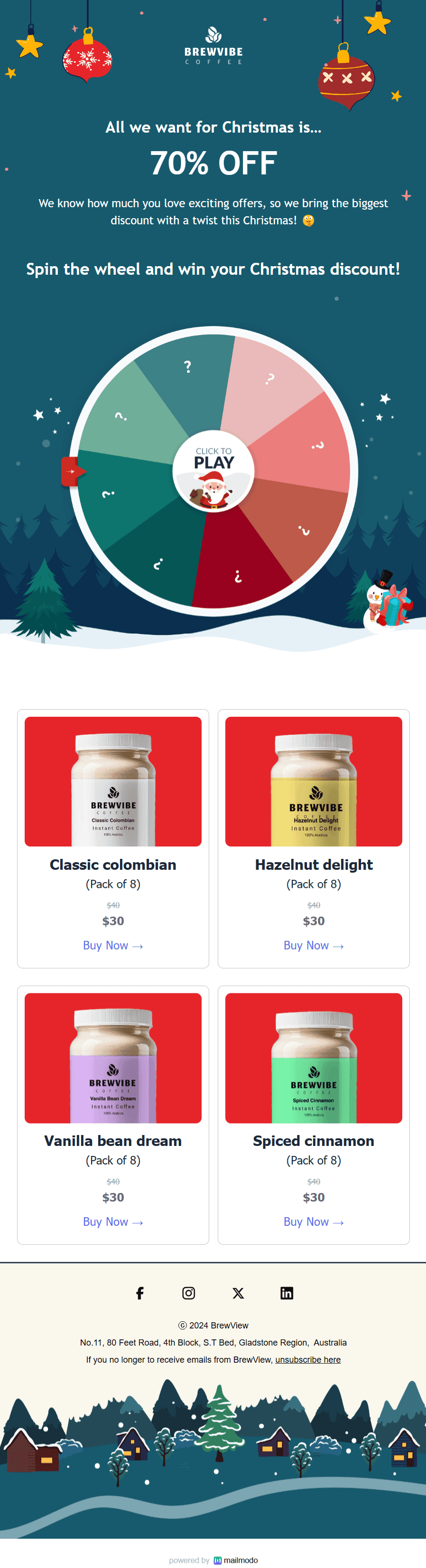 Free Christmas Discount Email Template