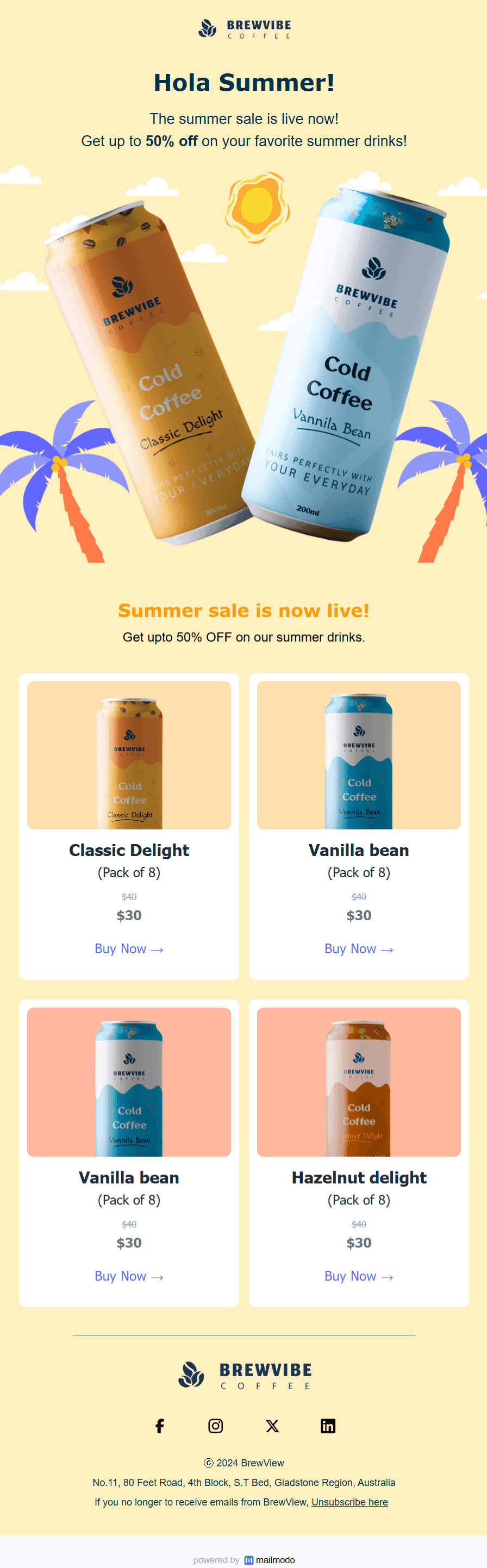 Free Summer Sales Email Template