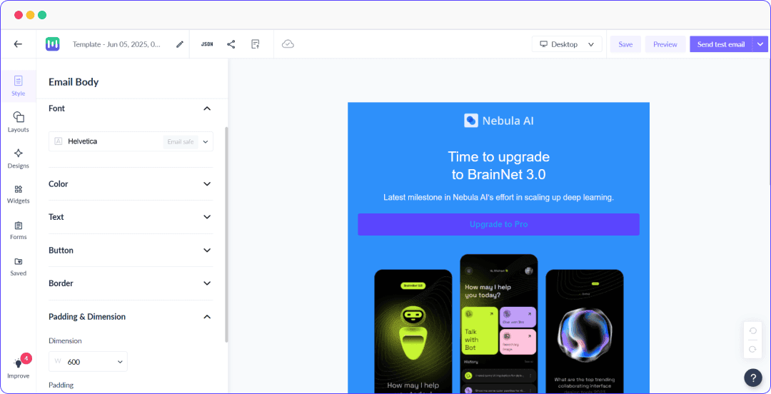 create stunning emails fast with our free email... Free Email Template Builder – Drag & Drop Online Editor