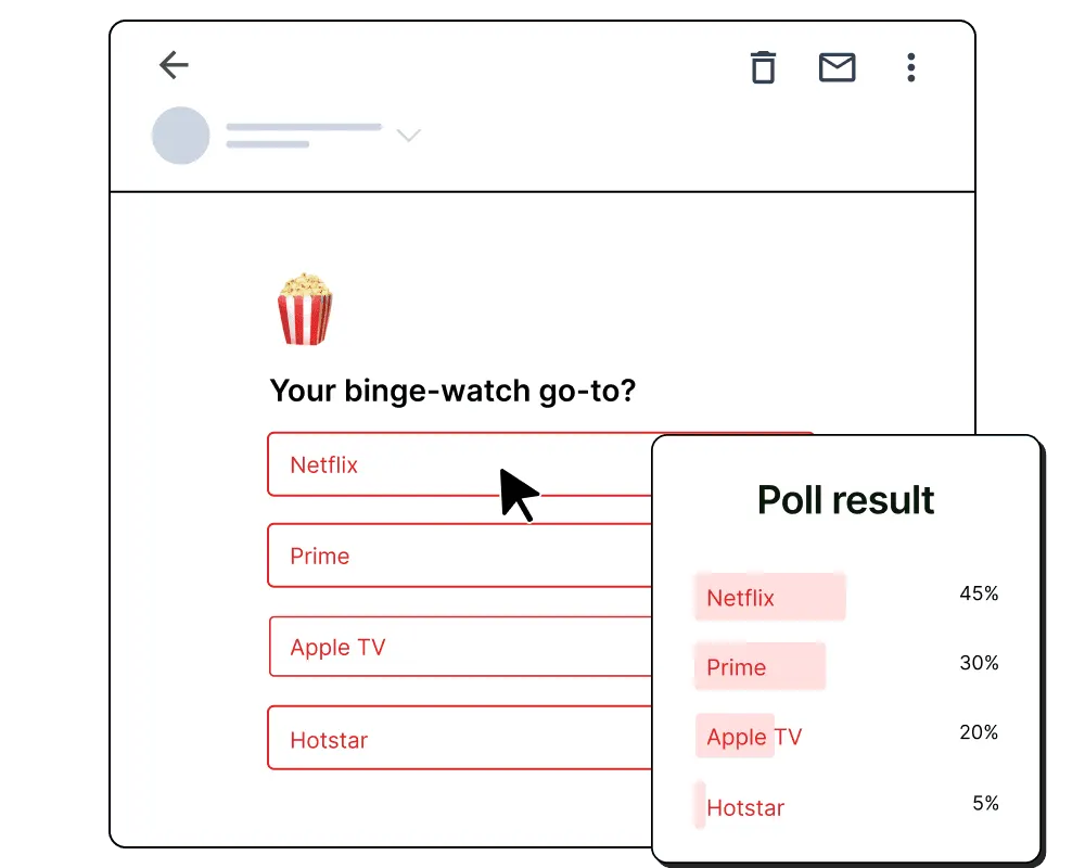 Create & Send Polls inside Email - Examples, Templates