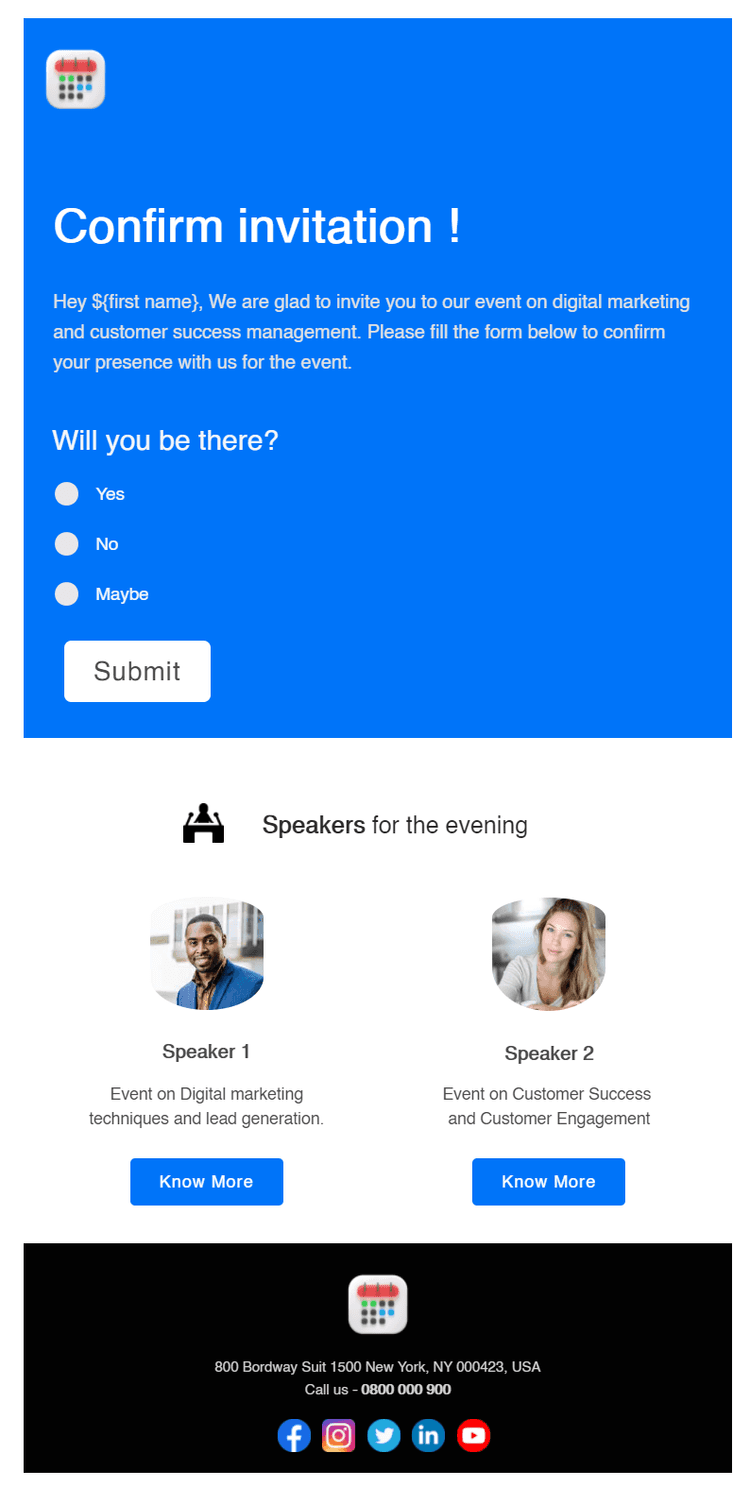 Free HTML & AMP Invitation Email Templates For More Confirmation