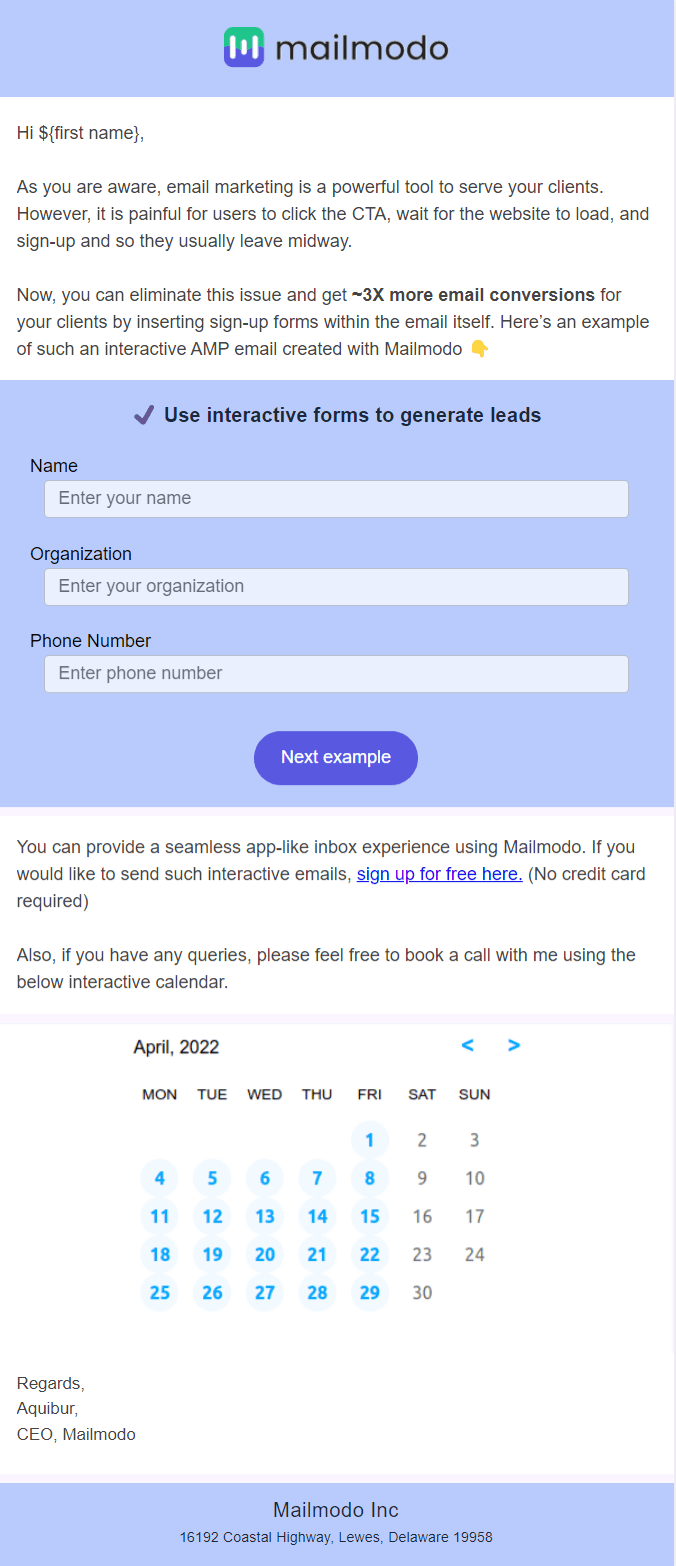 Free Cold Email Template